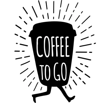 Naklejka na witrynę sklepową kompozycja coffee to go - TenStickers