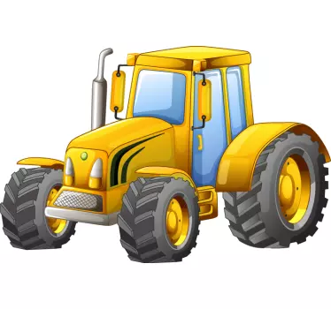 Naklejka ścienna zabawki żółty duży traktor - TenStickers