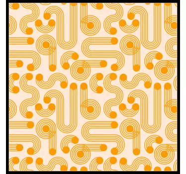 Naklejka na płytki Pomarańczowe płytki geometryczne - TenStickers