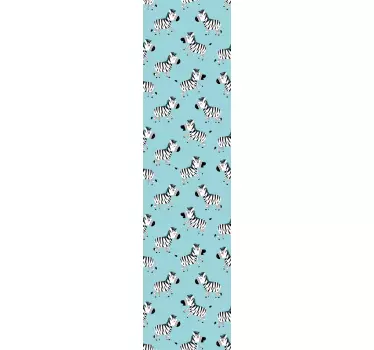 Okleina na drzwi Urocza zebra dla dzieci - TenStickers