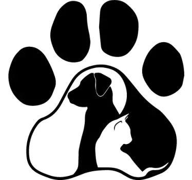 Naklejki na ścianę do salonu zwierzęta Kot i pies łapy - TenStickers