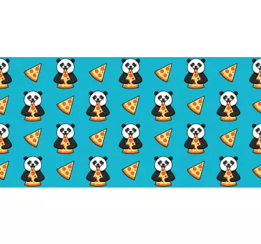 Okleina na meble Panda jedząca pizzę - TenStickers