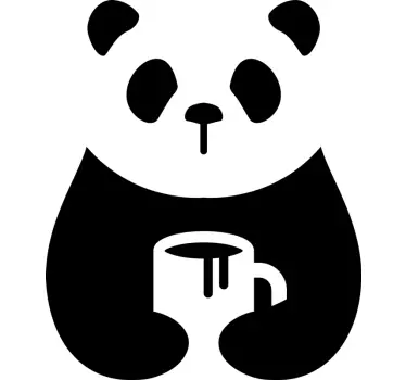 Naklejka ścienna Panda pije kawę - TenStickers