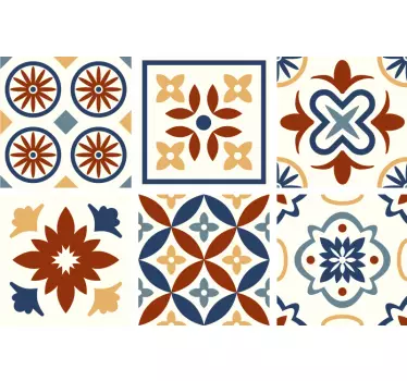 Naklejka na płytki Płytki cementowe santioni - TenStickers