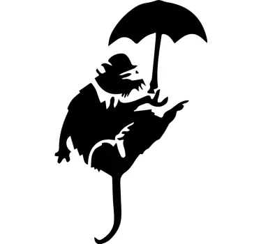 Naklejka ścienna artystyczna Banksy szczur - TenStickers