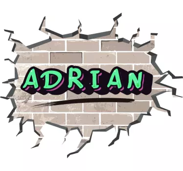 Naklejka ścienna Ceglane ściany graffiti - TenStickers