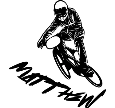 Naklejka ścienna Nazwa graffiti z rowerem - TenStickers