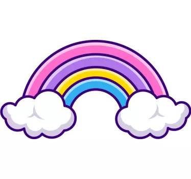 Naklejka na ścianę dla dzieci ilustracja kolorowej tęczy - TenStickers