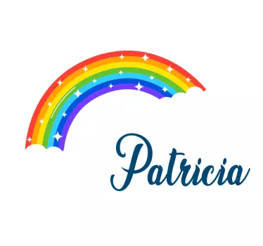Naklejka do pokoju niemowlaka Spersonalizowana świecąca tęcza - TenStickers
