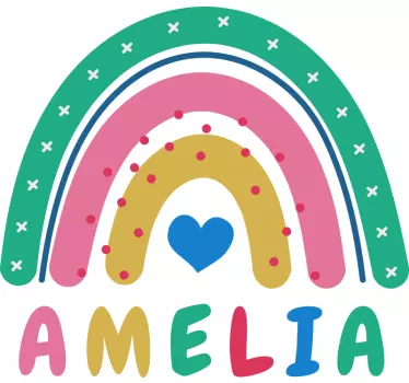 Naklejka na ścianę dla dzieci z personalizowanym tęczą - TenStickers