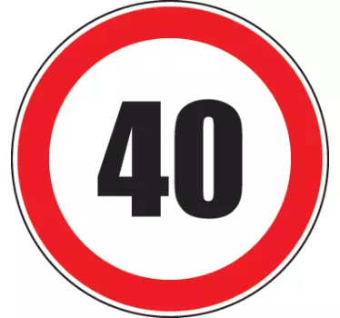 Naklejka dekoracyjna znak drogowy 40 - TenStickers