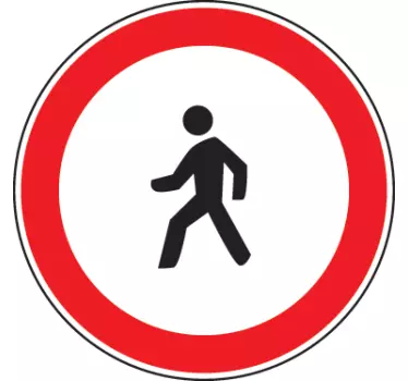 Naklejka dekoracyjna znak drogowy piesi - TenStickers