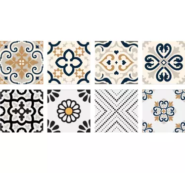 Naklejka na płytki Szarawe płytki cementowe - TenStickers