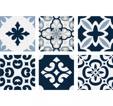 Naklejka na kafelki Granatowe kształty - TenStickers