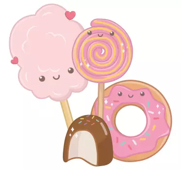Naklejka ścienna Słodycze anime - TenStickers