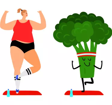 Naklejka na ścianę Joga i zdrowe odżywianie - TenStickers