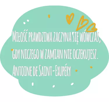 Naklejka na ścianę Mały książę cytat o miłości - TenStickers