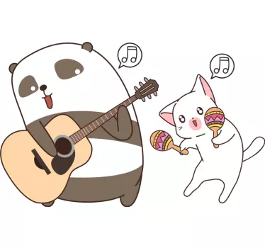 Naklejka na ścianę dla dzieci muzyczne pandziaki - TenStickers
