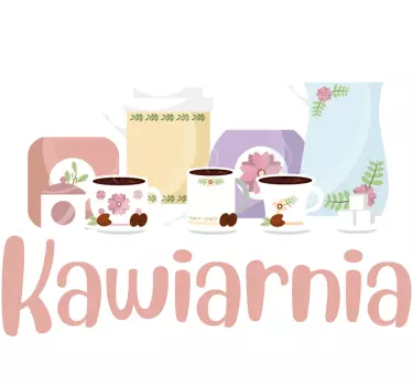 Naklejka ścienna polskie napisy Kawiarnia - TenStickers