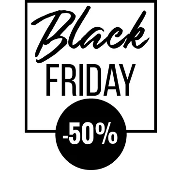 Naklejka na witrynę sklepową -50% na black friday - TenStickers