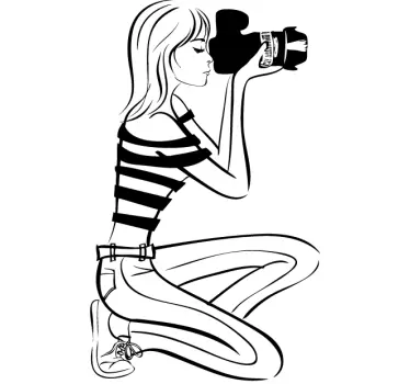 Naklejka kobieta jako fotograf - TenStickers