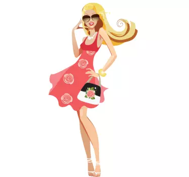 Naklejka modna blondynka - TenStickers