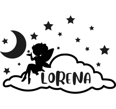 Naklejka na ścianę dla dzieci mała wróżka w nocy - TenStickers