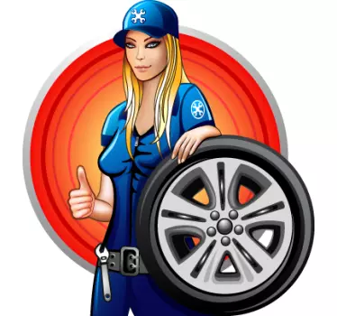 Naklejka dekoracyjna dziewczyna mechanik - TenStickers