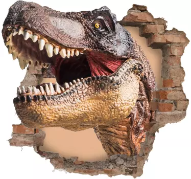 Naklejka ścienna Efekt 3d dinozaura - TenStickers