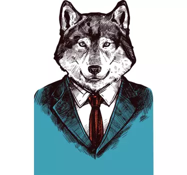 Naklejka na szyby Ręcznie rysowany wilk - TenStickers