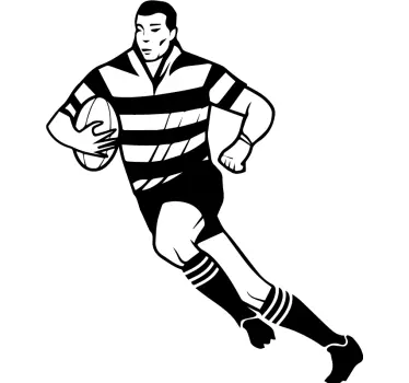 Naklejka na ścianę piłka nożna dynamiczny gracz rugby - TenStickers
