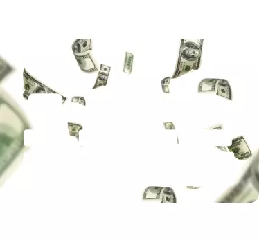 Naklejka na kartę pływające banknoty dolarowe - TenStickers