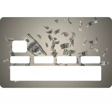 Naklejka na kartę kredytową Dolarów pieniędzy deszcz - TenStickers