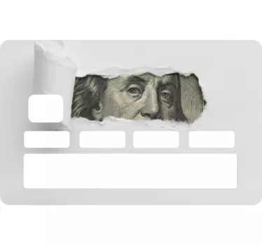 Naklejka na kartę płatniczą Zgrywanie papieru odsłaniając dolara - TenStickers