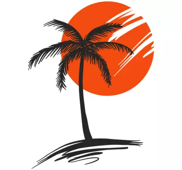 Naklejki na ścianę do salonu drzewo tropikalna palma - TenStickers