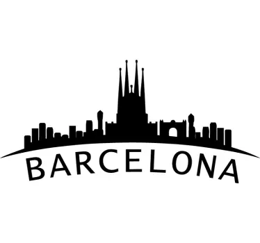 Naklejka ścienna krajobraz Monocolor panoramę barcelony - TenStickers