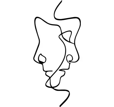 Naklejka ścienna Twarze minimalistyczne - TenStickers
