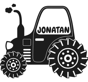 Naklejka personalizowana Ciągnik z imieniem - TenStickers