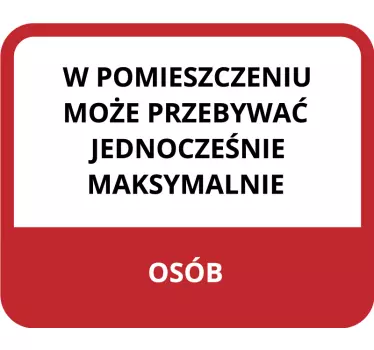 Naklejka Covid-19 Maksymalna liczba osób - TenStickers