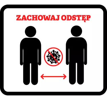Naklejka na ścianę Covid-19 Zachowaj bezpieczną odległość - TenStickers