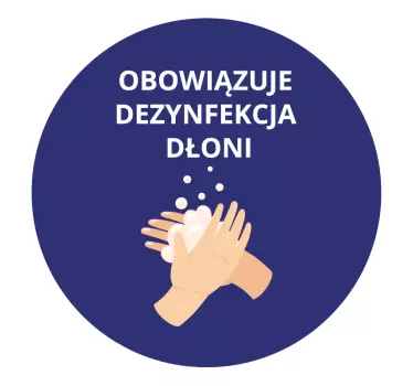 Naklejka ścienna polskie napisy Dezynfekcja rąk obowiązkowa - TenStickers