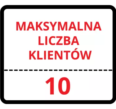 Naklejka na ścianę Covid-19 Maksymalna liczba klientów - TenStickers