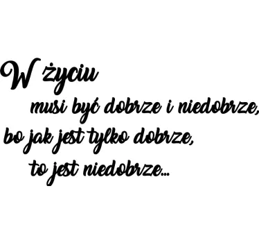 Naklejka ścienna cytat Równowaga w życiu - TenStickers