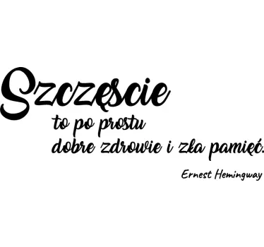 Naklejka ścienna cytat Szczęście - TenStickers
