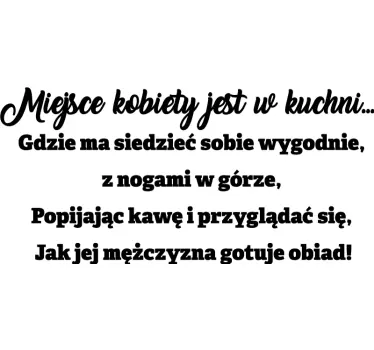 Naklejka na ścianę cytat Miejsce dla kobiet  - TenStickers