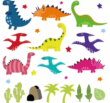 Naklejka ścienna Zestaw kolorowych kreskówek - TenStickers