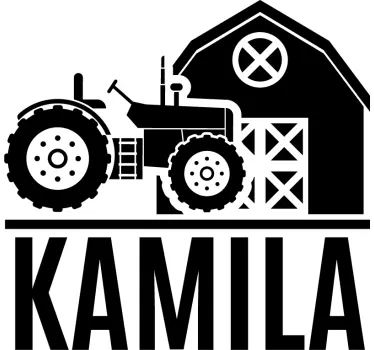 Naklejka własny projekt Ciągnik rolniczy z nazwą - TenStickers
