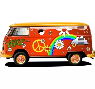 Naklejka dekoracyjna furgonetka hippie - TenStickers