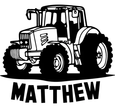 Naklejka na pojazd traktor z imieniem - TenStickers