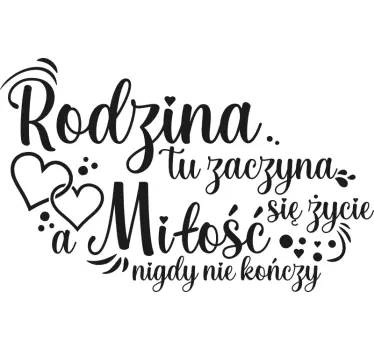 Naklejka ścienna polskie napisy Rodzina i miłość - TenStickers